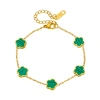 Classic, fashionable and versatile flower titanium steel bracelet, 18K gold-plated and non-fading, elegant five-leaf flower stainless steel jewelry for women Item Picture
